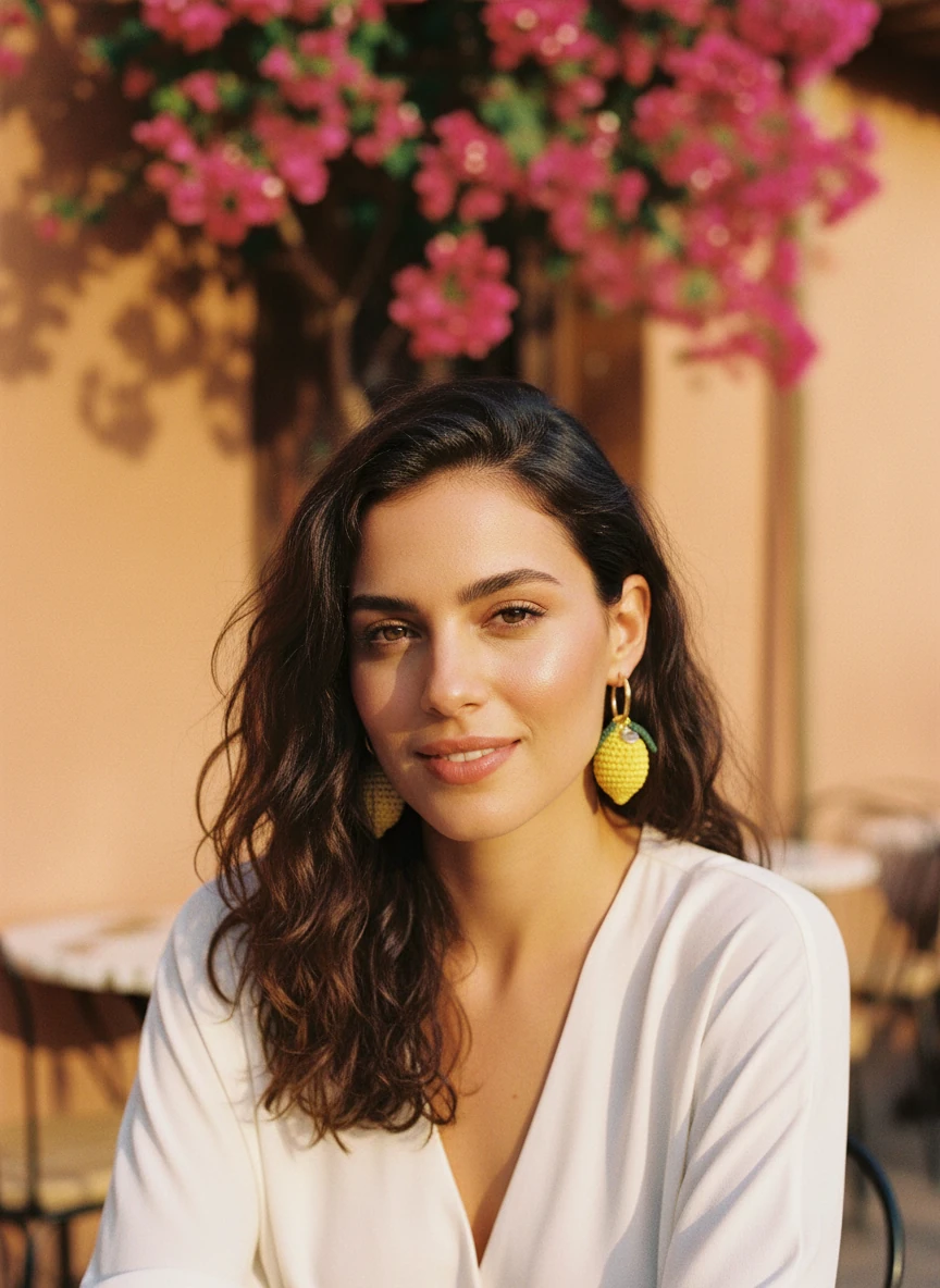 Boucles citron en raphia