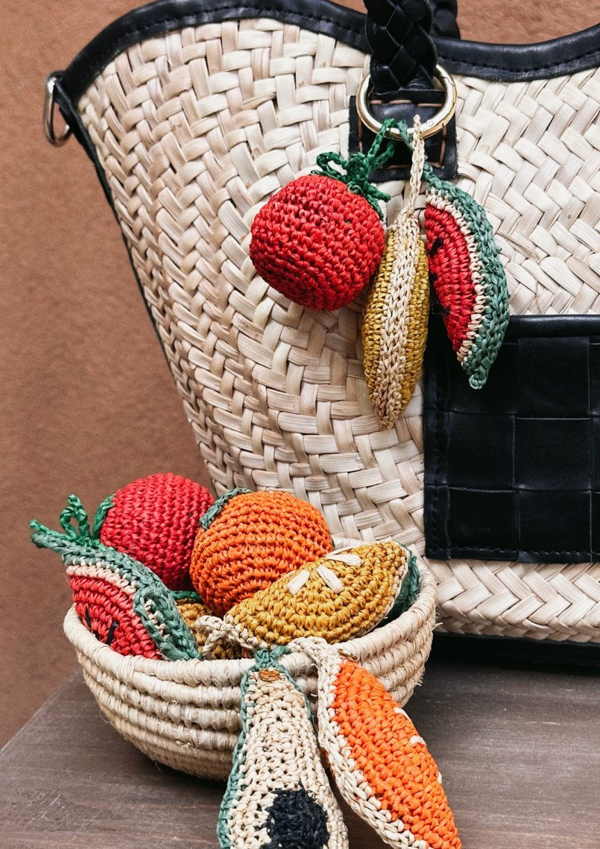 How to Style Raffia Fruit Charms on Any Bag - YZA Journal