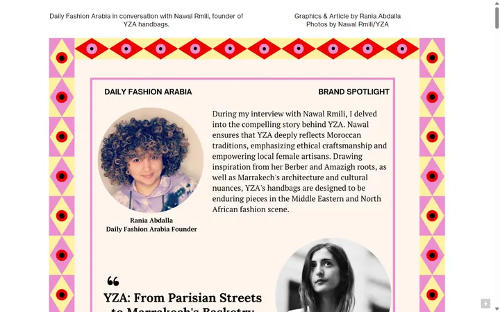 Daily Creative Arabia / Daily Fashion Arabia — YZA: From Parisian Streets to Marrakech's Basketry Bags and Berber Legacy