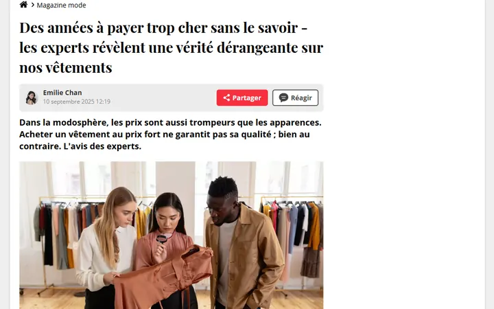 Journal des Femmes — Des années à payer trop cher sans le savoir — les experts révèlent une vérité dérangeante sur nos vêtements