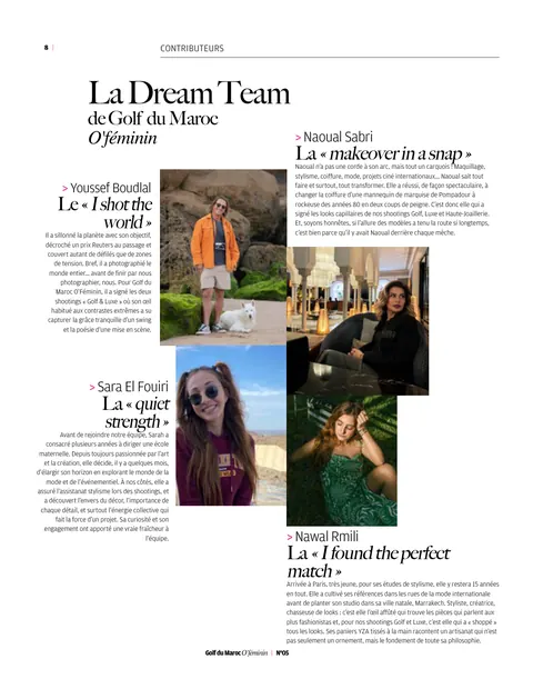 Golf du Maroc O'féminin — Contributeurs — Nawal Rmili / Stylisme Luxe et Golf