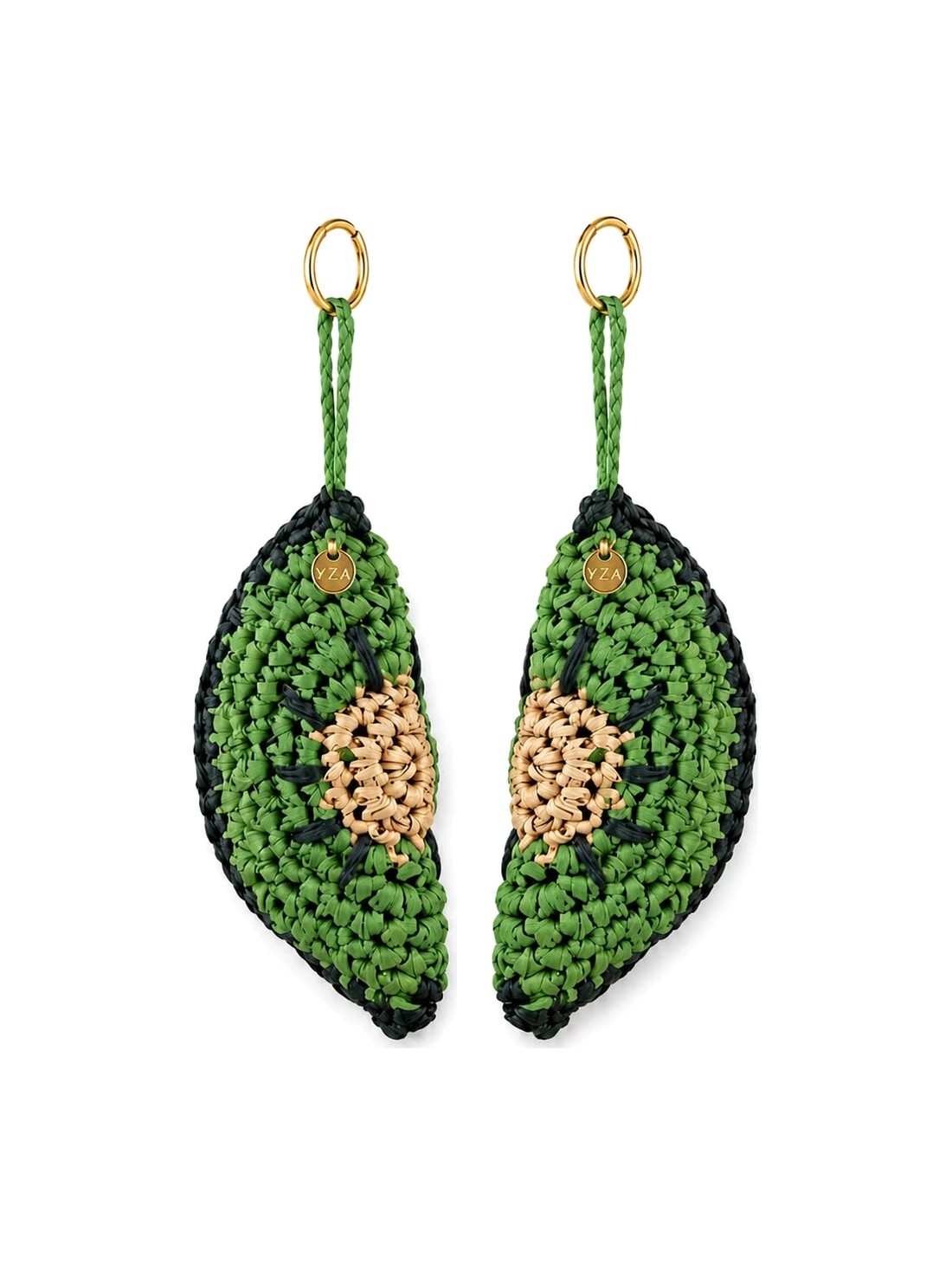 Boucles kiwi en raphia