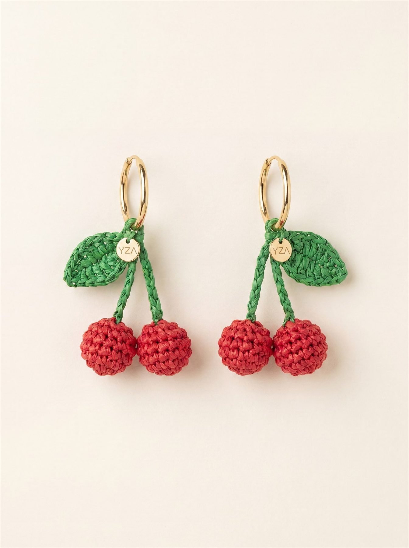 Boucles cerises en raphia