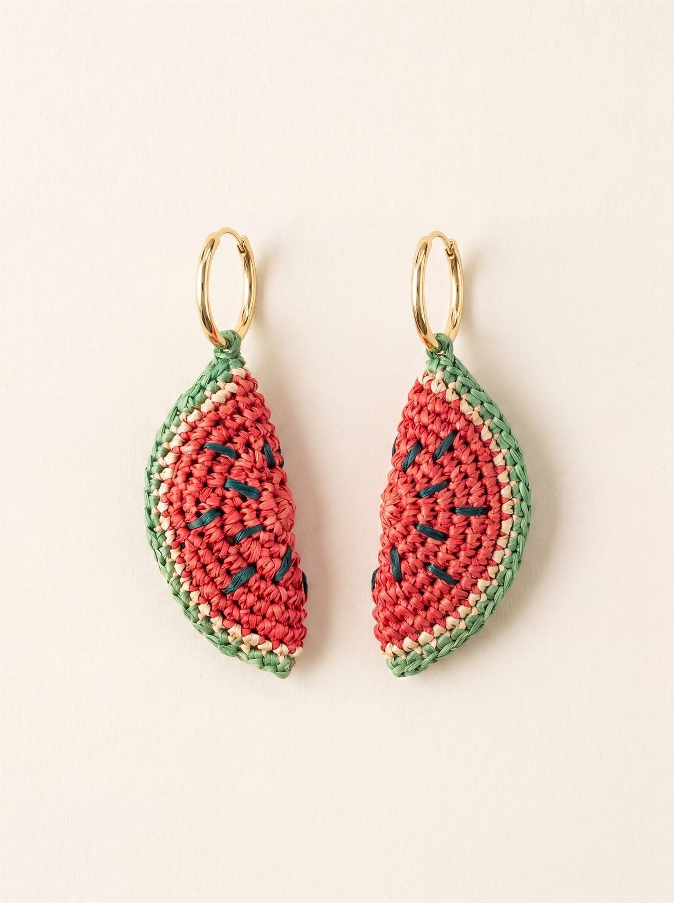 Boucles pasteque en raphia