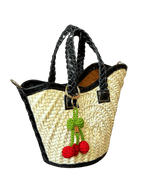 تحميل الصورة في المعرض، Porte-clés Cerise en crochet - handmade bag charm from Marrakesh
