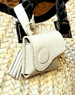 تحميل الصورة في المعرض، Porte AirPods en cuir “La Vague” – Bag Charm made in Marrakesh
