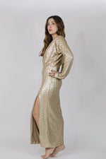 Charger l&#39;image dans la galerie, Robe à Sequins Salma-Sable
