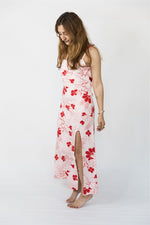 Charger l&#39;image dans la galerie, Robe Longue Lin Ajustable LEÏLA ,RED FLOWERS
