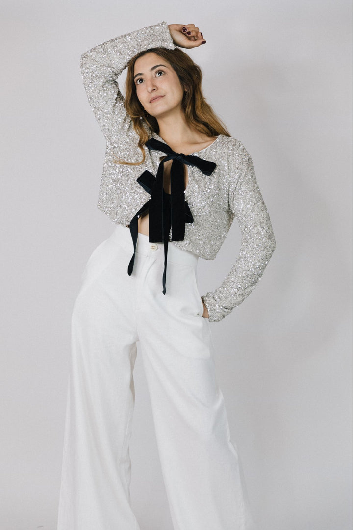 Top Sequin à Noeuds